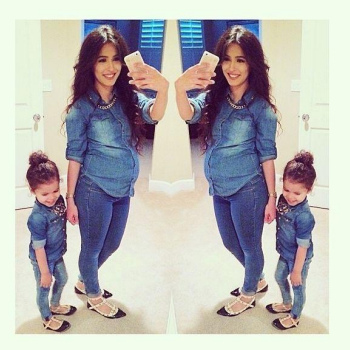 jaqueta jeans mae e filha